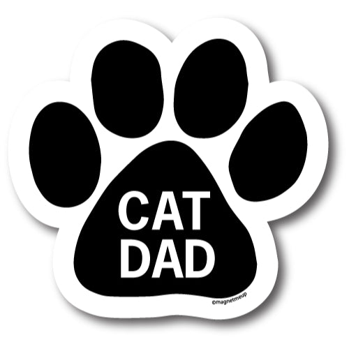 Magnet Me Up Cat Dad Pawprint Car Magnet - 5" Paw Print Auto Truck Fridge Magnetic Decal …