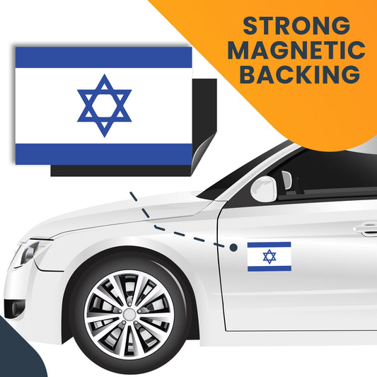 Magnet Me Up Israeli Flag Magnet Decal, 3x5 Inches, Blue and White, Heavy Duty Automotive Magnet for Car Truck SUV