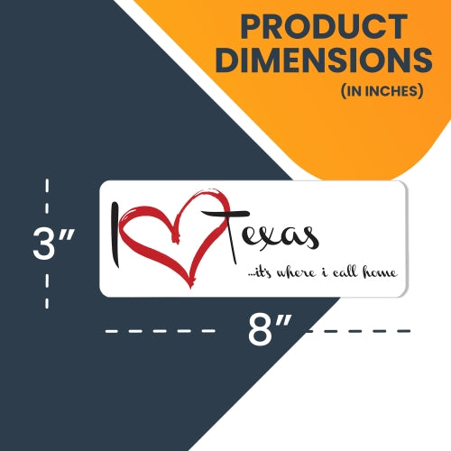 I Love (heart) Texas, It's Where I Call Home Car Magnet 3x8" US State Flag Refrigerator Locker SUV Heavy Duty Waterproof …