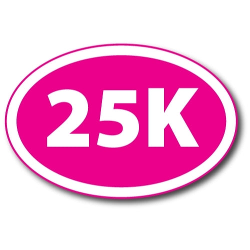 25K Marathon Inverted Pink Oval Car Magnet 4x6" Decal Heavy Duty Waterproof …