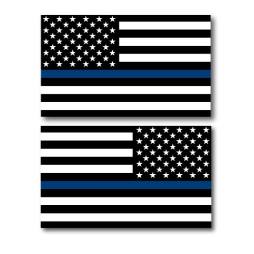 Thin Blue Line Opposing American Flag Magnet Decal 4 x 6 Heavy Duty for Car Truck SUV - In Support of Police and Law Enforcement Officers …