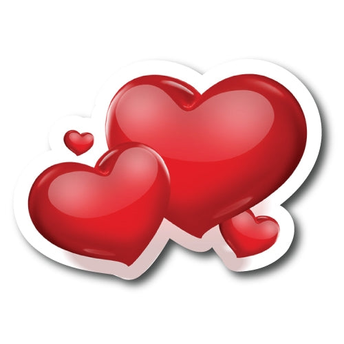 Red Hearts Car Magnet, 6" x 4" Auto Truck Decal Magnet …