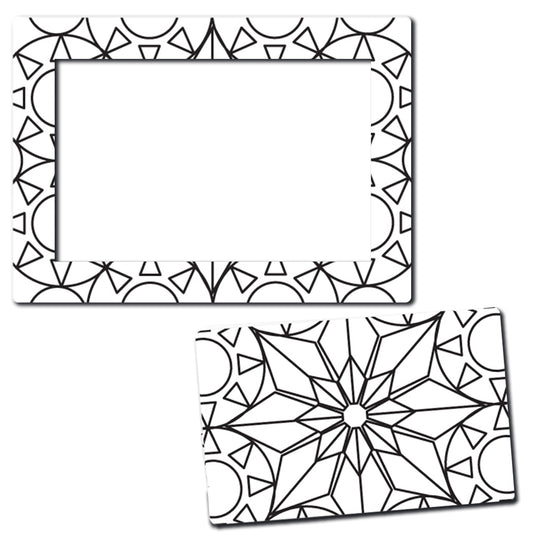 Color Your Own Christmas Star Picture Frame Magnet, DIY, Decorate a Holiday Magnetic Picture Frame - 5 x 7" Frame with a 3.5 x 5.5" Cut-Out Center Magnet