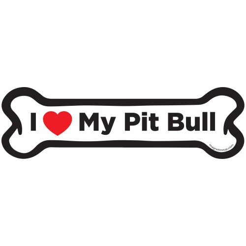 Magnet Me Up I Love My Pitbull Dog Bone Car Magnet - 2x7 Dog Bone Auto Truck Decal Magnet …