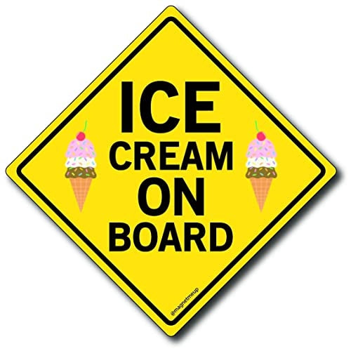Magnet Me Up Ice Cream On Board Car Magnet Decal, 5x5 Inches, Heavy Duty Automotive Magnet for Car Truck SUV