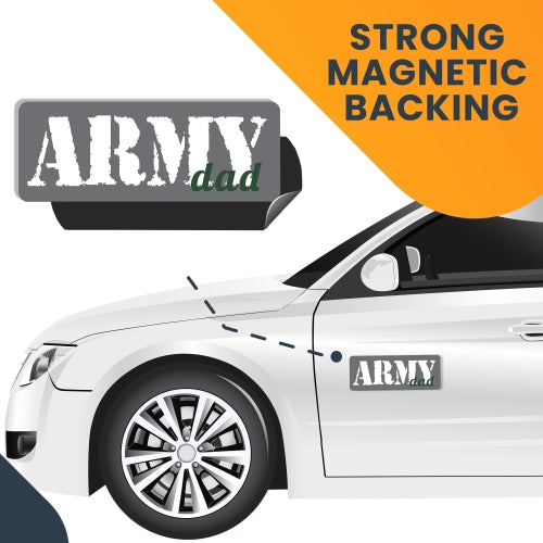 Magnet Me Up Grey Army Dad Magnet 3x8 Decal Perfect for Car or Truck