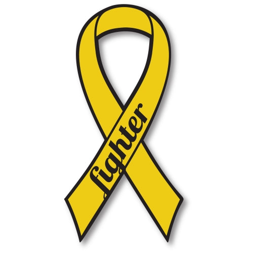 Gold Childhood Cancer Fighter Ribbon Car Magnet Decal Heavy Duty Waterproof …