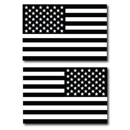 Black and White Opposing American Flags Car Magnet Decal - 4x6 2 Pack, Heavy Duty for Car Truck SUV …
