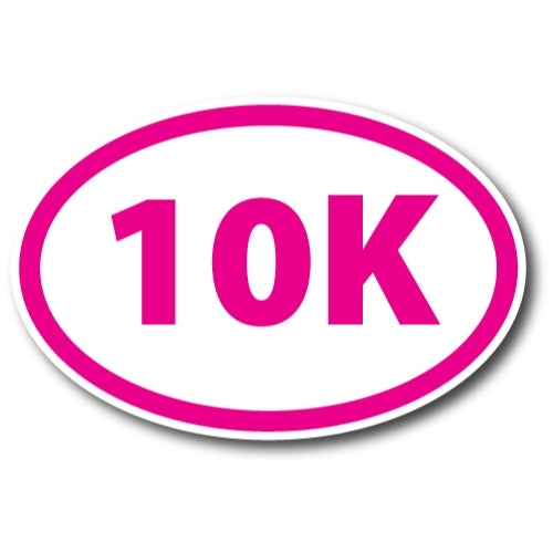 10K Marathon Pink Oval Car Magnet 4x6" Decal Heavy Duty Waterproof …