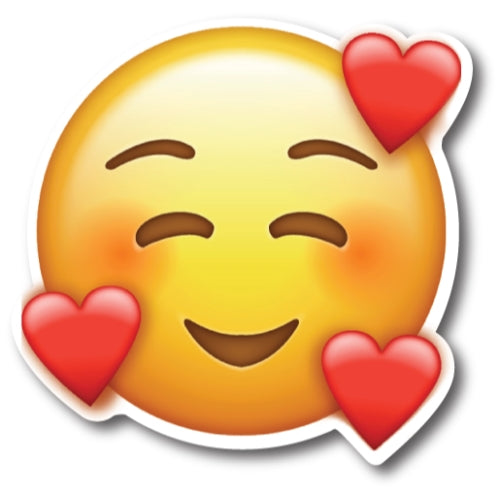 Surrounding Hearts Smiley Emoticon Magnet Decal Perfect for Car or Truck…