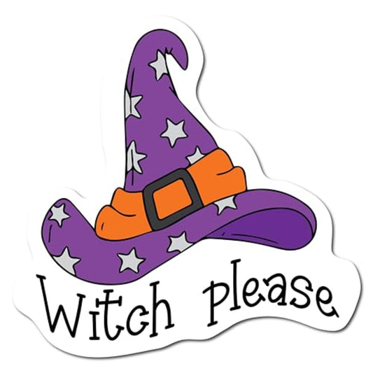 Magnet Me Up Halloween Witch Please Spooky Funny Holiday Magnet Decal, 5x5 Inches, Heavy Duty Automotive Magnet for Car Truck SUV Or Any Other Magnetic Surface