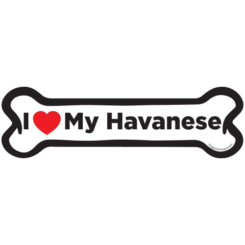Magnet Me Up I Love My Havanese Dog Bone Car Magnet - 2x7 Dog Bone Auto Truck Decal Magnet …