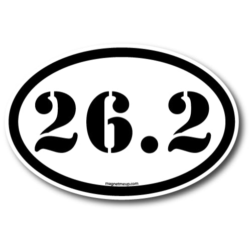 26.2 Marathon Black Stencil Oval Car Magnet 4x6" Decal Heavy Duty Waterproof …
