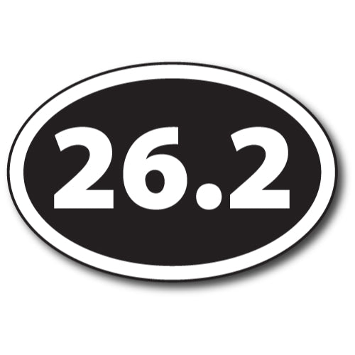 26.2 Marathon Inverted Black Oval Car Magnet 4x6" Decal Heavy Duty Waterproof …