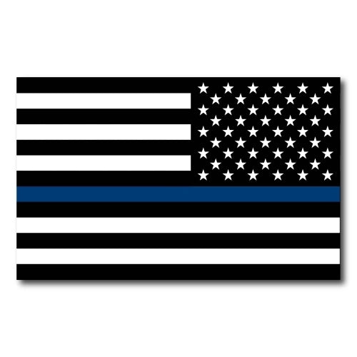 Thin Blue Line Reverse American Flag Magnet Decal 5x8 Heavy Duty for Car Truck SUV - in Support of Our Security Guards and Officers