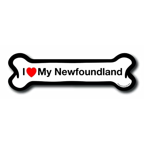 Magnet Me Up I Love My Newfoundland Dog Bone Car Magnet - 2x7 Dog Bone Auto Truck Decal Magnet