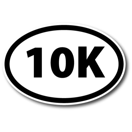 10K Marathon Black Oval Car Magnet 4x6" Decal Heavy Duty Waterproof …