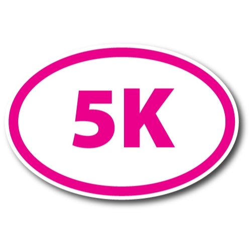 5K Marathon Pink Oval Car Magnet 4x6" Decal Heavy Duty Waterproof …