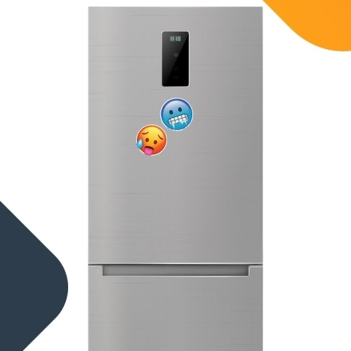 Magnet Me Up Hot and Cold Emoticon Magnet Decal, 5 Inch, 2 Piece Combo Pack, Cute Self-Expression Decorative Magnet for Car, Truck, SUV, Or Any Other Magnetic Surface