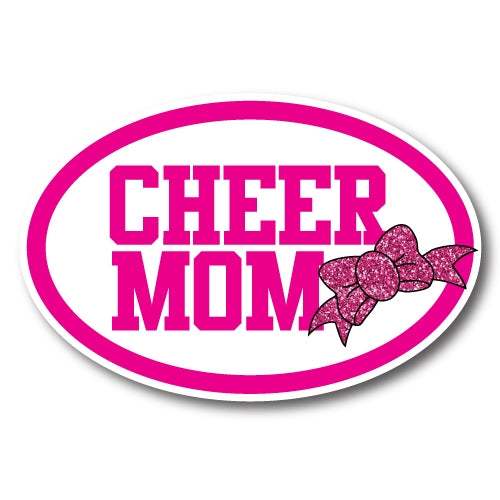 Cheer Mom Ribbon Car Magnet Decal 4 x 6" Oval Heavy Duty for Car Truck SUV Waterproof …