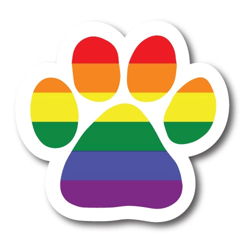 Blank LGBT Pawprint Car Magnet By Magnet Me Up 5" Paw Print Auto Truck Decal Magnet …