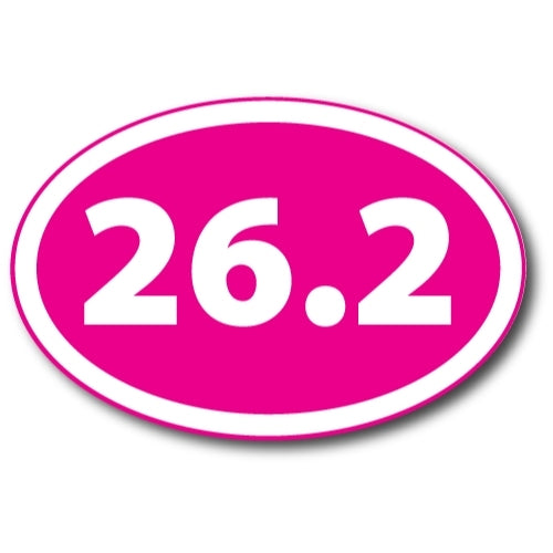 26.2 Marathon Inverted Pink Oval Car Magnet 4x6" Decal Heavy Duty Waterproof …