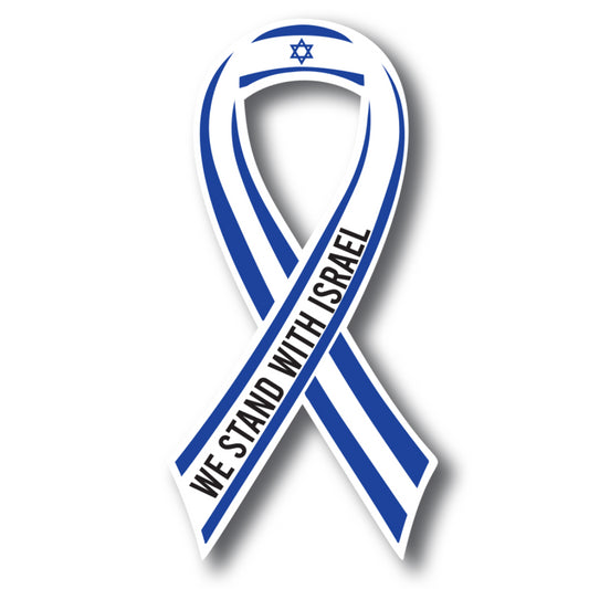 Magnet Me Up We Stand with Israel, Israeli Support Flag Ribbon Magnet Decal, 3.5x7 Inches, Heavy Duty Automotive Magnet for Car Truck SUV Or Any Magnetic Surface