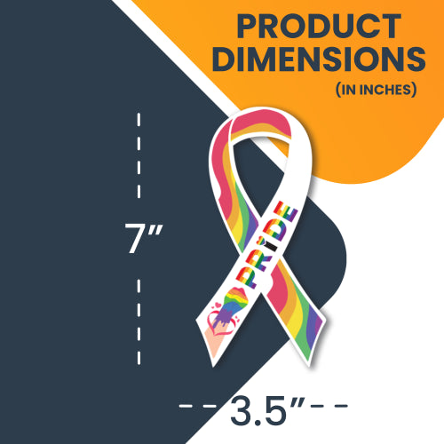 Magnet Me Up LGBTQ ay Pride Ribbon in Support of LGBTQ Rights Magnet Decal, 3.5x7 Inches, Heavy Duty Waterproof for Car, Truck, SUV or Any Other Magnetic Surfaces