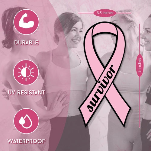 Pink Breast Cancer Survivor Ribbon Car Magnet Decal Heavy Duty Waterproof …
