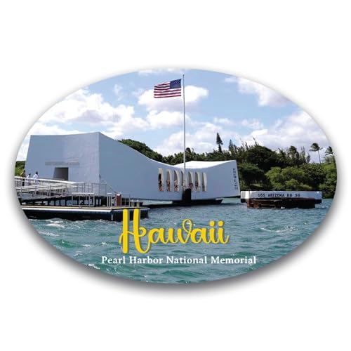 Magnet Me Up Hawaii USS Arizona Pearl Harbor National Memorial Oval Magnet Decal, 4x6 Inch, Heavy Duty Automotive Magnet for Car, Truck or SUV, for Naval History and War Enthusiasts, Crafted in USA