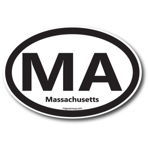 MA Massachusetts Car Magnet 4x6" US State Oval Refrigerator Locker SUV Heavy Duty Waterproof… …