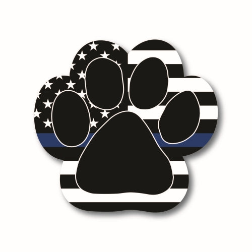 Magnet Me Up Thin Blue Line 5" Paw Print Auto Truck Decal Magnet