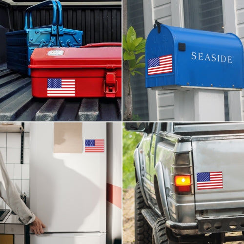 Magnet Me Up American Flag & Thin Blue Line Distressed American Flag Combo Pack 4x6 Magnet Heavy Duty for Car Truck SUV