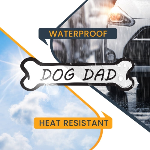 Dog Dad Dog Bone Car Magnet - 2 x 7" Dog Bone Heavy Duty Decal for Car Truck SUV Waterproof …