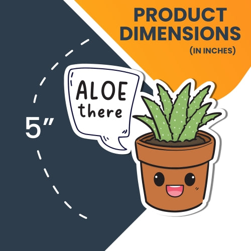 Magnet Me Up Aloe There Cute Funny Plant Succulent Magnet Decal, 5 inches, Heavy Duty Automotive Magnet for Car Truck SUV Or Any Other Magnetic Surface