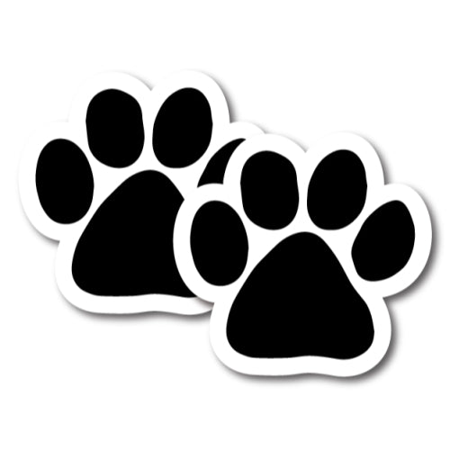 Magnet Me Up Blank Black Paw print 2 Pack Magnets Great for Car Truck SUV