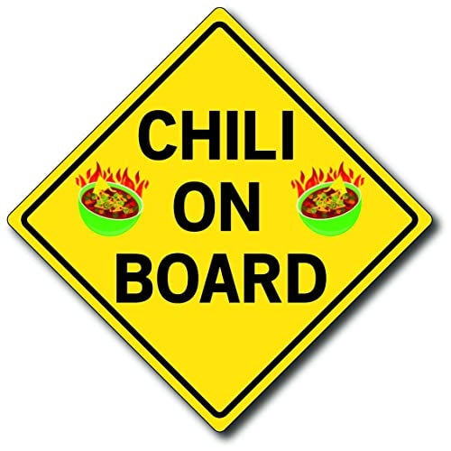 Magnet Me Up Chili On Board Car Magnet Decal, 5x5 Inches, Heavy Duty Automotive Magnet for Car Truck SUV