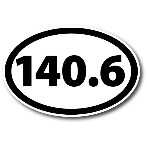 140.6 Triathlon Black and White 4x6 Oval Car Magnet Decal Heavy Duty Waterproof