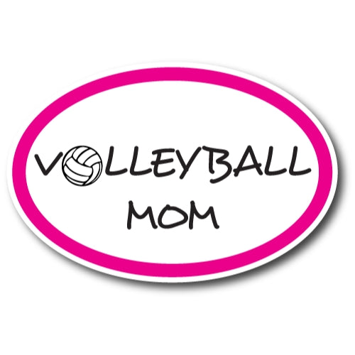 Magnet Me Up Volleyball Mom Sports Oval Magnet Decal, 4x6 Inches, Heavy Duty Automotive Magnet for Car Truck SUV
