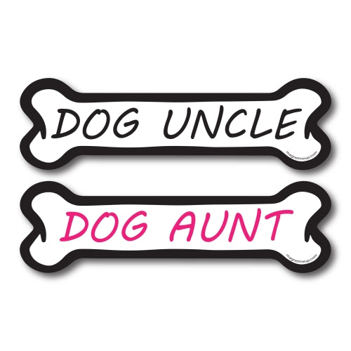 Dog Uncle and Dog Aunt, 2 Pack Dog Bone Car Magnets- 2 x 7" Dog Bone Decals Heavy Duty for Car Truck SUV Waterproof …