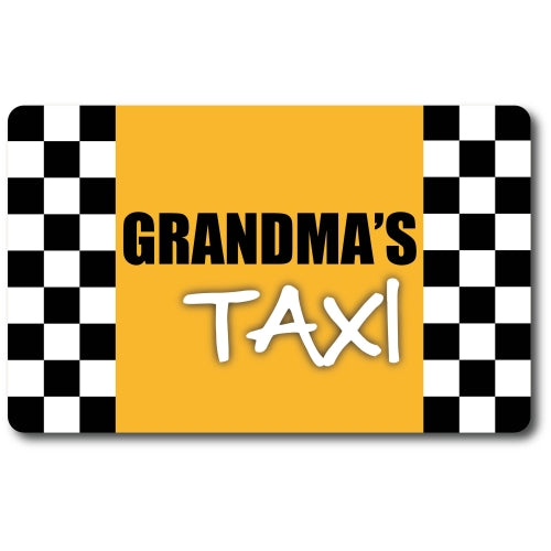 Grandma's Taxi Car Magnet Decal - 5 x 8 Heavy Duty for Car Truck SUV Waterproof