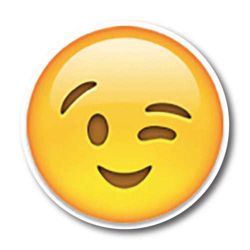 Magnet Me Up Wink Emoticon Magnet Decal, 5 Inch Round, Cute Decorative Self-Expression Magnet for Car, Truck, SUV, Or Any Magnetic Surface