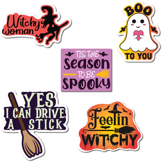 Magnet Me Up Happy Halloween Funny Assorted Holiday Magnet Decals, 5 Pack, 5 inch, Heavy Duty Automotive Magnet for Car Truck SUV Or Any Other Magnetic Surface
