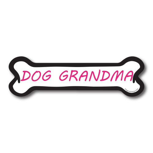 Dog Grandma Dog Bone Car Magnet - 2 x 7" Dog Bone Heavy Duty Decal for Car Truck SUV Waterproof …