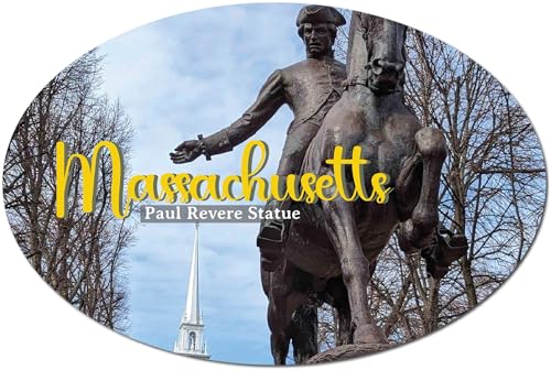 Magnet Me Up Massachusetts Paul Revere Statue Oval Magnet Decal, 4x6 Inch, Heavy Duty Automotive Magnet for Car, Truck or SUV, for American Revolutionary War History Enthusiasts, Crafted in USA