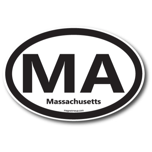 MA Massachusetts Car Magnet 4x6" US State Oval Refrigerator Locker SUV Heavy Duty Waterproof… …