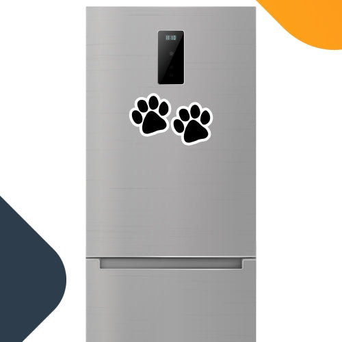 Magnet Me Up Blank Black Paw print 2 Pack Magnets Great for Car Truck SUV