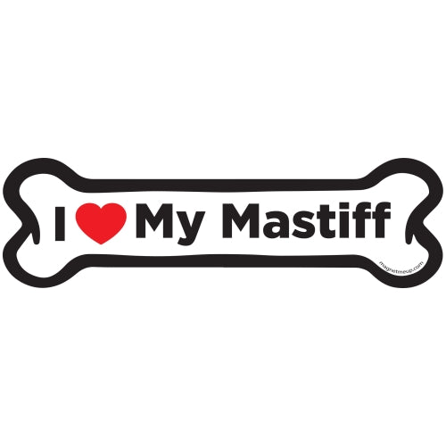 Magnet Me Up I Love My Mastiff Dog Bone Car Magnet - 2x7 Dog Bone Auto Truck Decal Magnet …