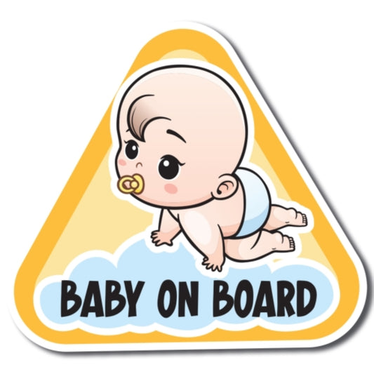 Magnet Me Up Boy Baby Babies On Board Magnet Decal, 5 inches, Heavy Duty Safety Automotive Magnet for Car Truck SUV Or Any Other Magnetic Surface