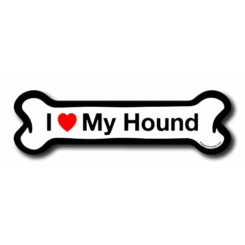 Magnet Me Up I Love My Hound Dog Bone Car Magnet - 2x7 Dog Bone Auto Truck Decal Magnet